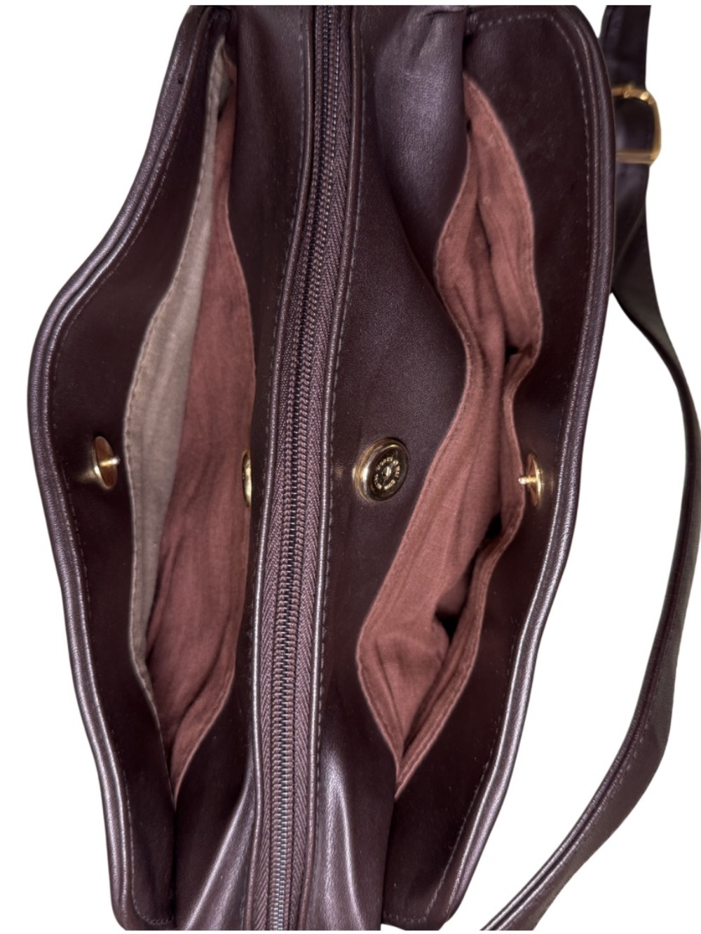La Covina Patchwork Dark Brown Leather Crossbody Fall Purse - Picture 8 of 9